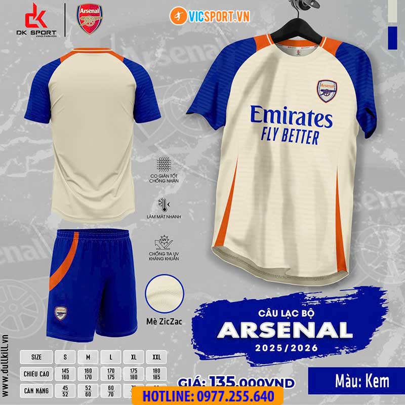 Áo đá banh Clb Arsenal mùa giải 2025-2026 vải mè - Hình ảnh 4