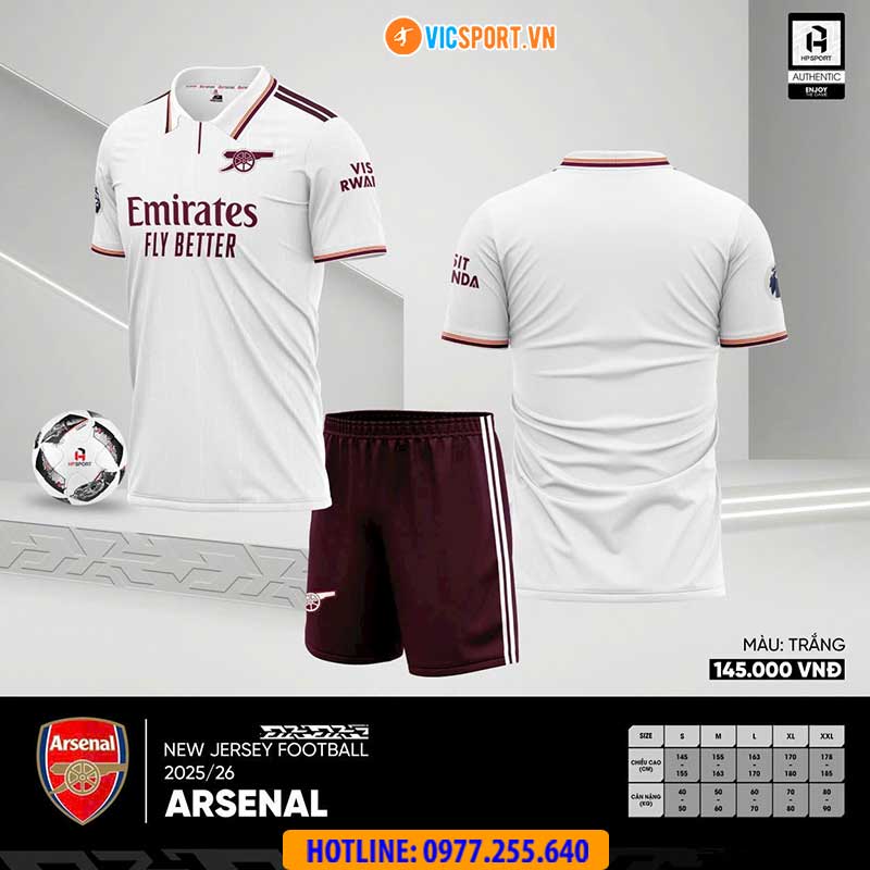 Áo đá banh Clb Arsenal mùa giải 2025-2026 vải mè - Hình ảnh 18