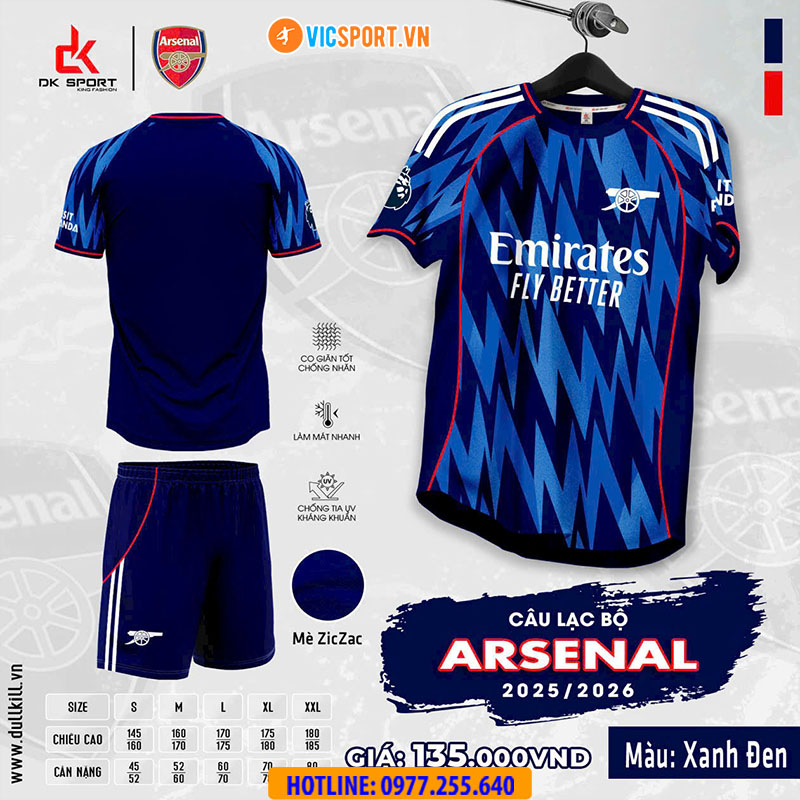 Áo đá banh Clb Arsenal mùa giải 2025-2026 vải mè - Hình ảnh 2