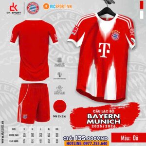 Áo đá banh Clb Bayern Munich mùa giải 2025-2026 vải mè
