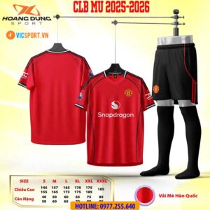 Áo đá banh Clb MU mùa giải 2025-2026 vải mè