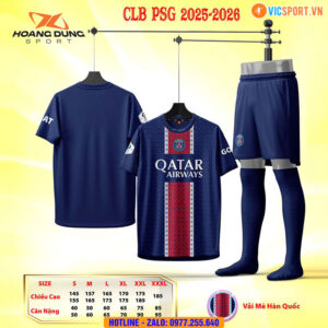 Áo đá banh Clb PSG mùa giải 2025-2026 vải mè