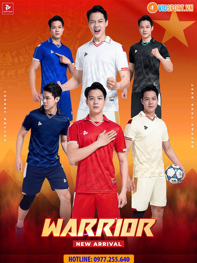 Áo đá banh không logo Justplay Warrior