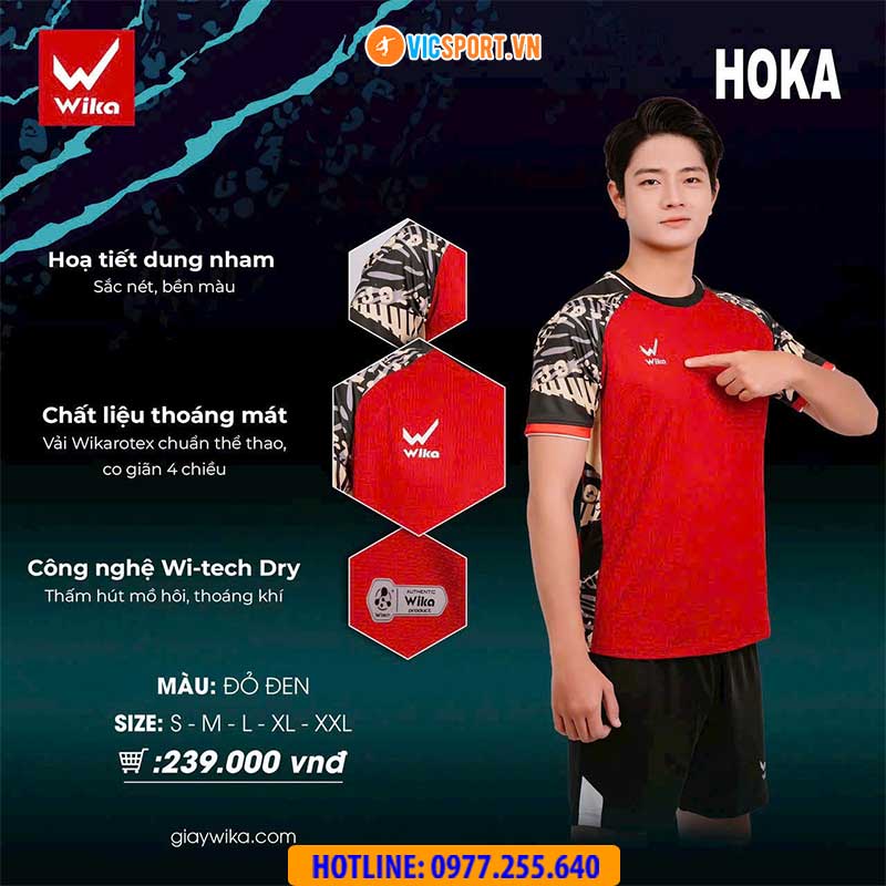 Áo đá banh không logo Wika Hoka - Hình ảnh 4