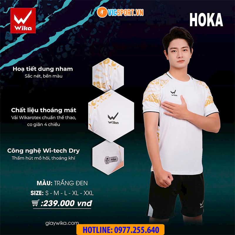 Áo đá banh không logo Wika Hoka - Hình ảnh 3