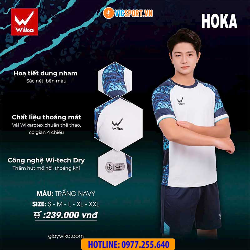 Áo đá banh không logo Wika Hoka - Hình ảnh 5