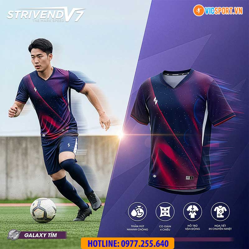 Áo đá banh không logo Strivend V7 Galaxy - Hình ảnh 28