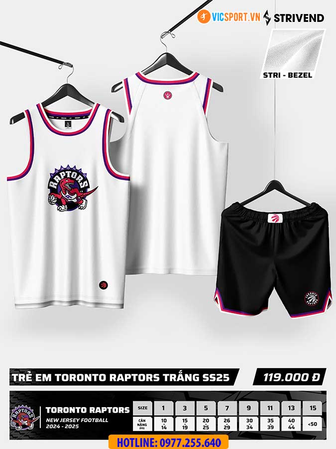 Quần áo bóng rổ trẻ em Strivend Toronto Raptors - Hình ảnh 8