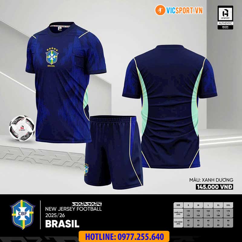 Áo đá banh đội tuyển Brazil WC 2026 vải mè - Hình ảnh 3