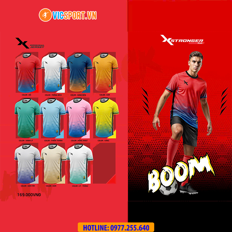 Áo đá banh thiết kế Ultimate Xstronger Boom