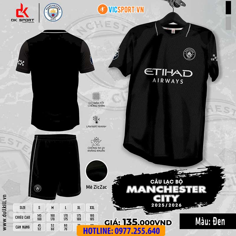 Áo đá banh Clb Man City mùa giải 2025-2026 vải mè - Hình ảnh 5