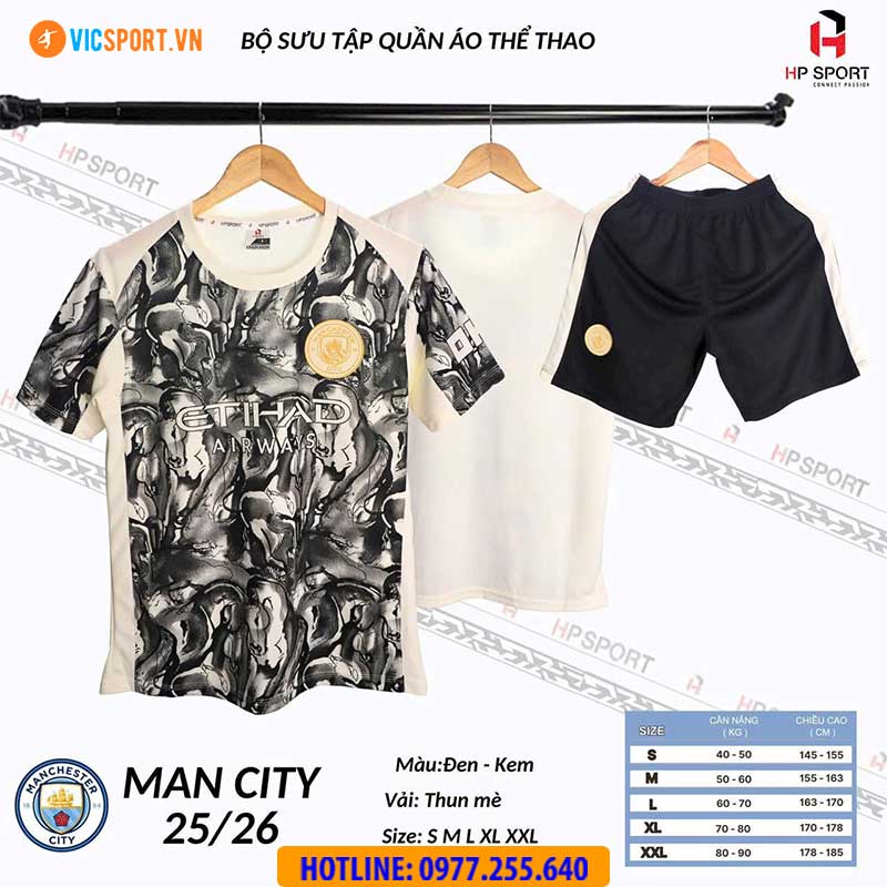 Áo đá banh Clb Man City mùa giải 2025-2026 vải mè - Hình ảnh 15