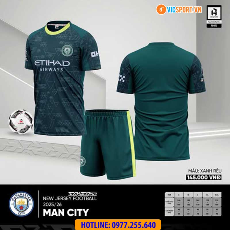Áo đá banh Clb Man City mùa giải 2025-2026 vải mè - Hình ảnh 13