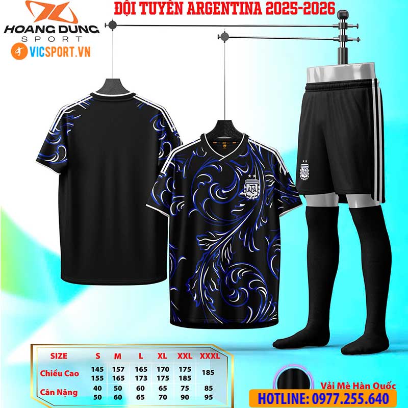 Áo đá banh đội tuyển Argentina WC 2026 vải mè - Hình ảnh 9