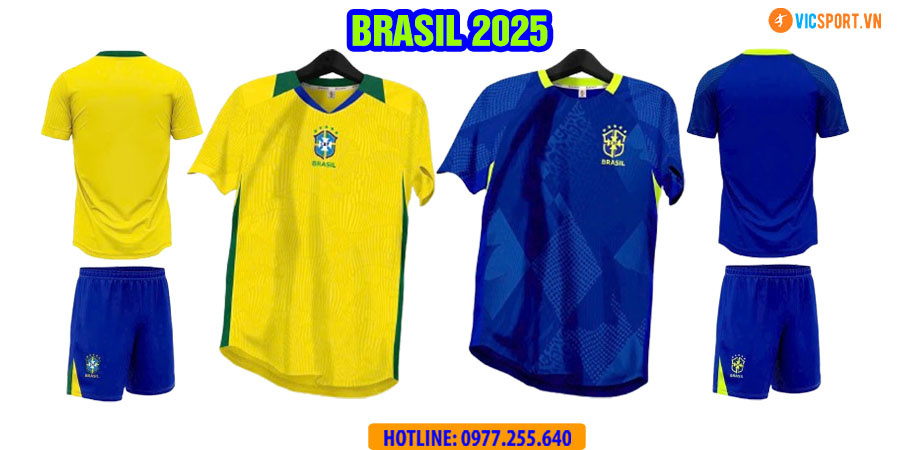 Áo đá banh đội tuyển Brazil WC 2026 vải mè - Hình ảnh 29