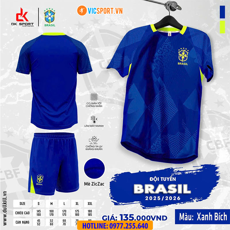 Áo đá banh đội tuyển Brazil WC 2026 vải mè - Hình ảnh 17