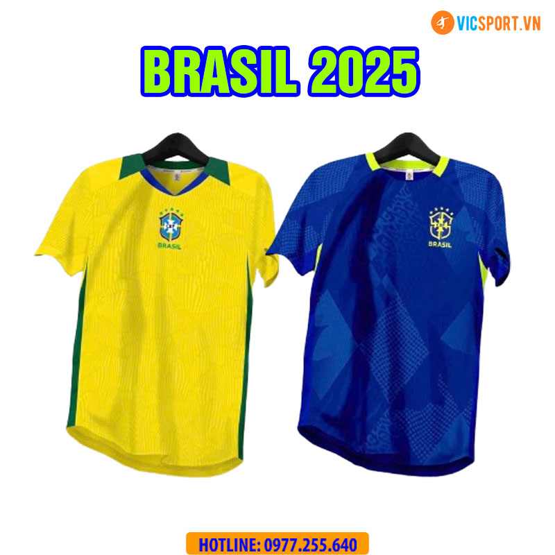 Áo đá banh đội tuyển Brazil WC 2026 vải mè - Hình ảnh 30