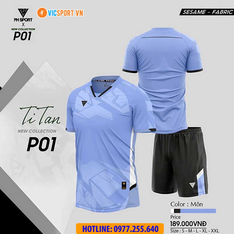 Áo đá banh không logo PH Titan - Hình ảnh 5