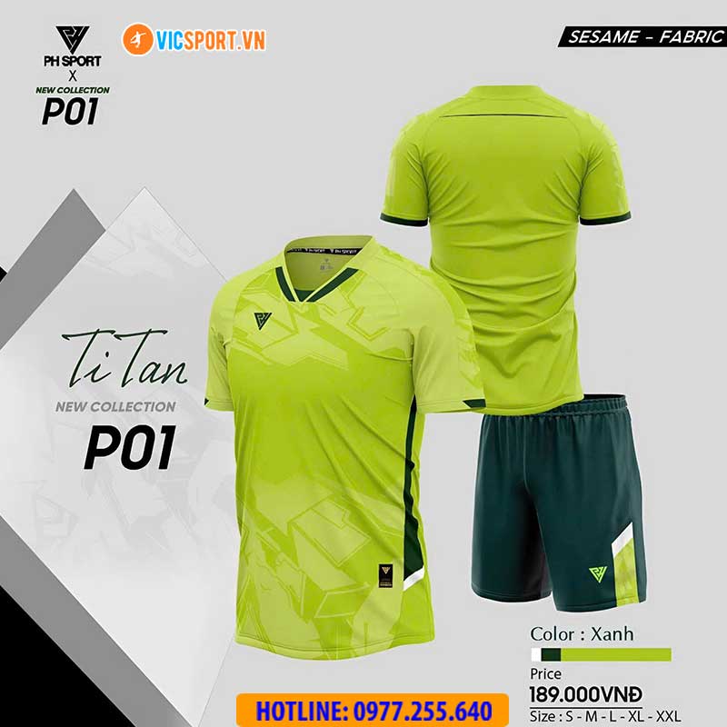 Áo đá banh không logo PH Titan - Hình ảnh 2