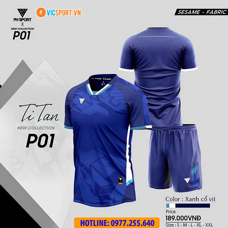 Áo đá banh không logo PH Titan - Hình ảnh 6