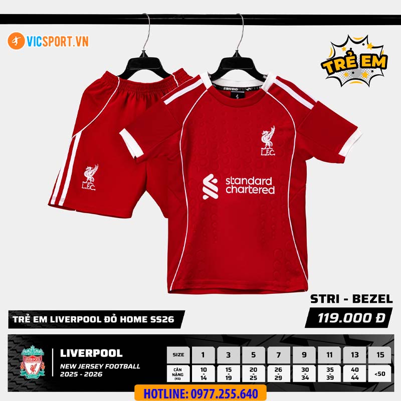Áo đá banh trẻ em Strivend Clb Liverpool mùa giải 2025-2026 - Hình ảnh 3