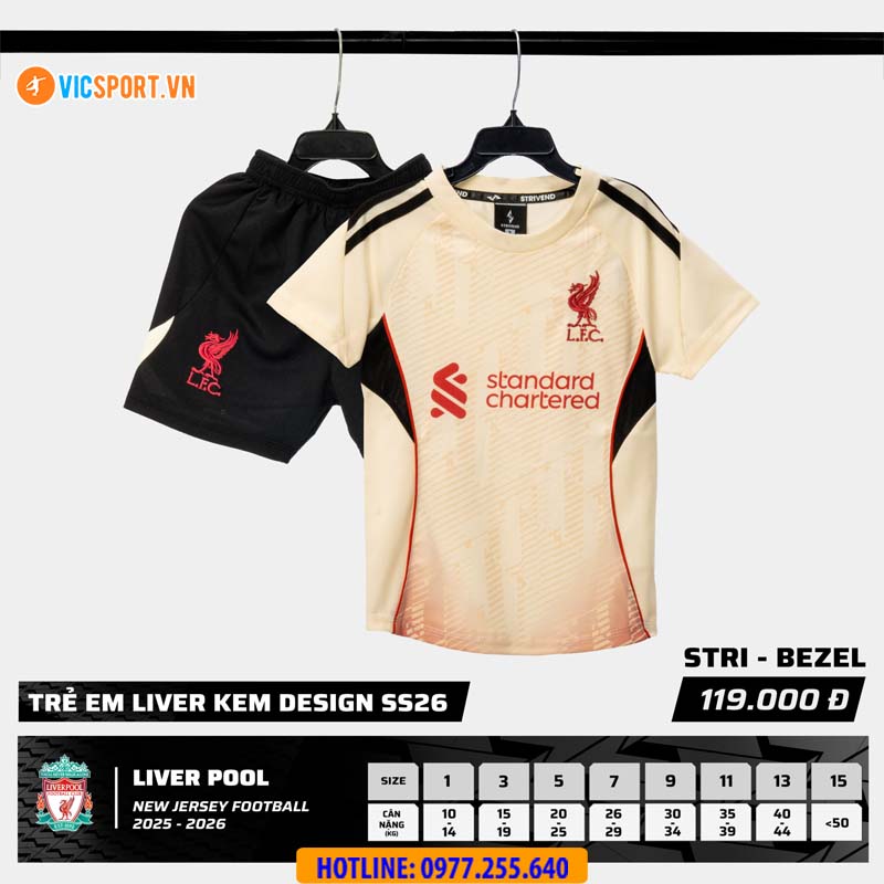 Áo đá banh trẻ em Strivend Clb Liverpool mùa giải 2025-2026 - Hình ảnh 4