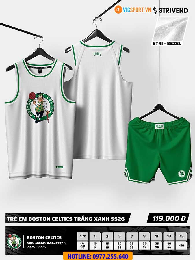 Quần áo bóng rổ trẻ em Strivend Celtics - Hình ảnh 8
