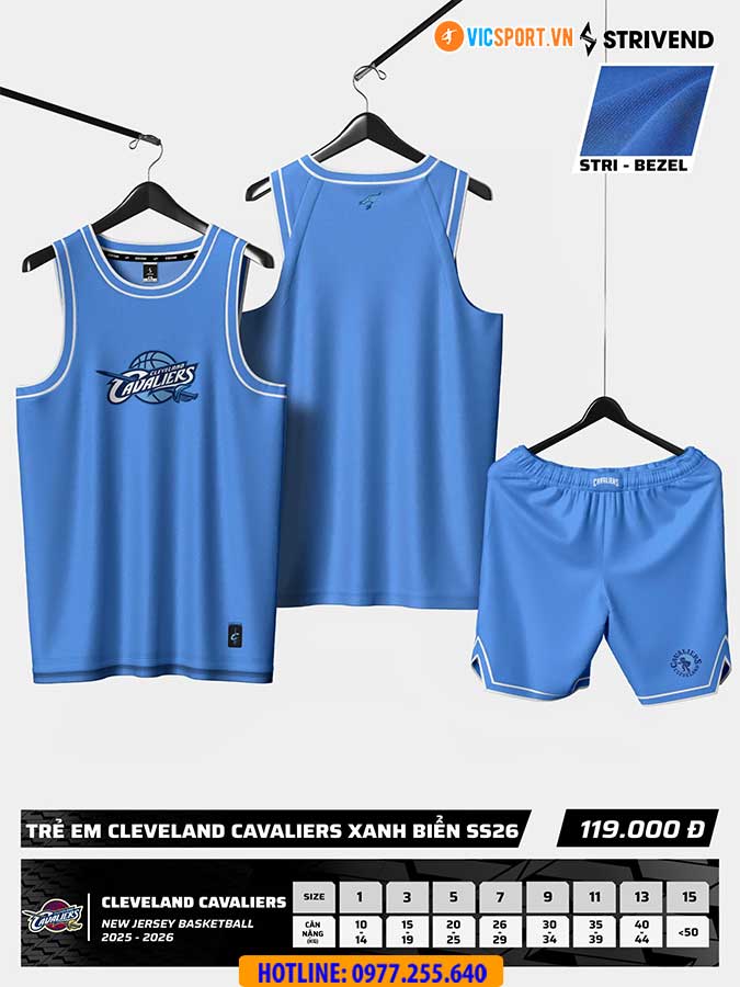 Quần áo bóng rổ trẻ em Strivend Cleveland Cavaliers - Hình ảnh 20