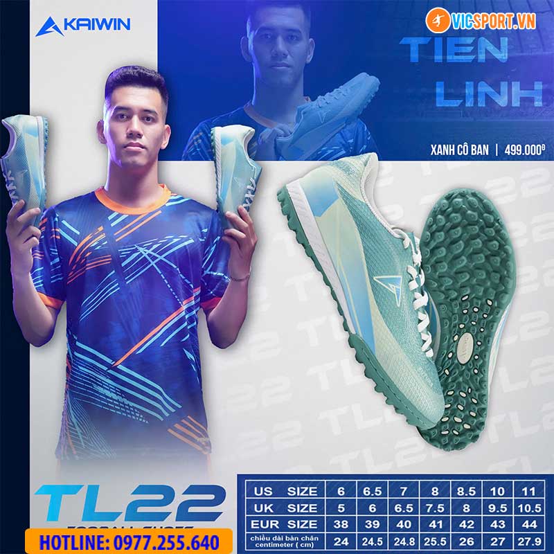 Giày đá banh Kaiwin TL22 đế TF – Nguyễn Tiến Linh - Hình ảnh 2