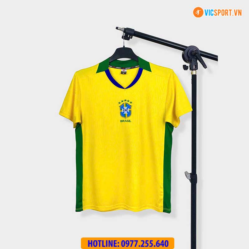 Áo đá banh đội tuyển Brazil năm 2025 vải thun lạnh - Hình ảnh 7
