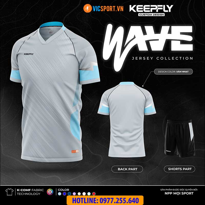 Áo đá banh không logo KeepFly Wave - Hình ảnh 7
