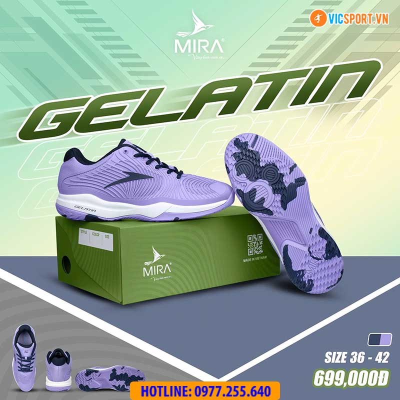 Giày cầu lông pickleball Mira Gelatin đa năng - Hình ảnh 13