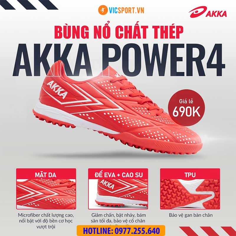 Giày đá banh Akka Power 4 đế TF chính hãng - Hình ảnh 45
