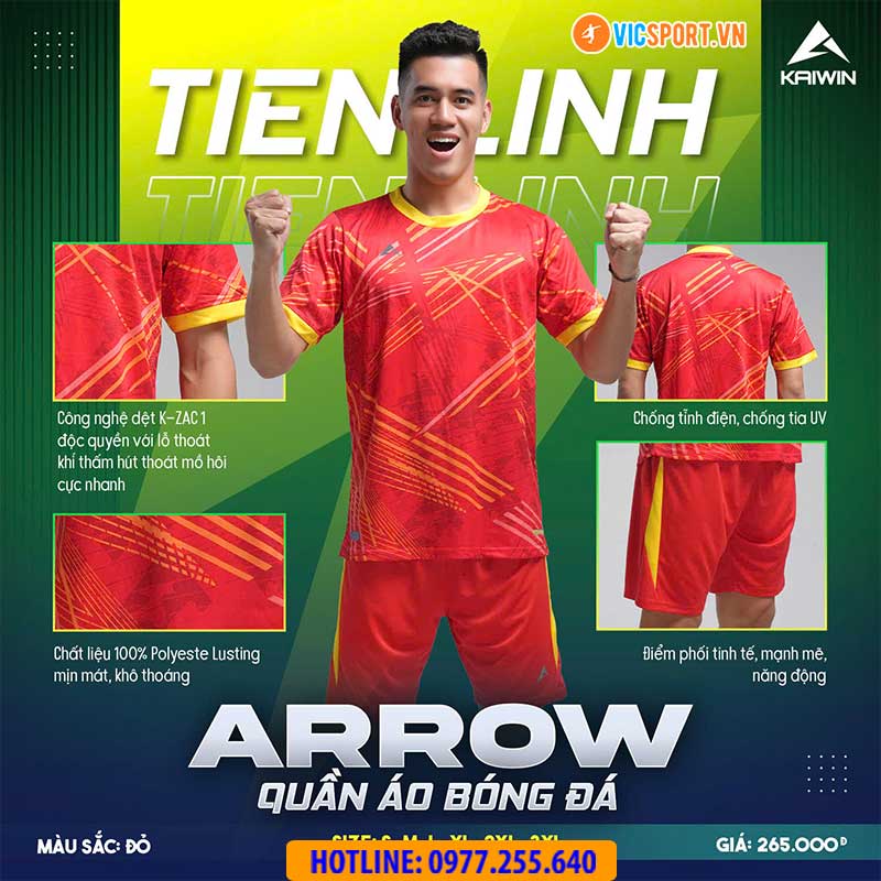 Áo đá banh không logo Kaiwin Arrow - Hình ảnh 6