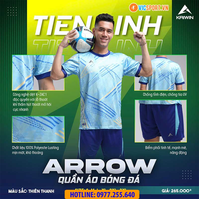 Áo đá banh không logo Kaiwin Arrow - Hình ảnh 8