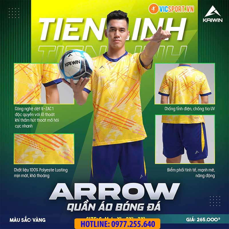 Áo đá banh không logo Kaiwin Arrow - Hình ảnh 11