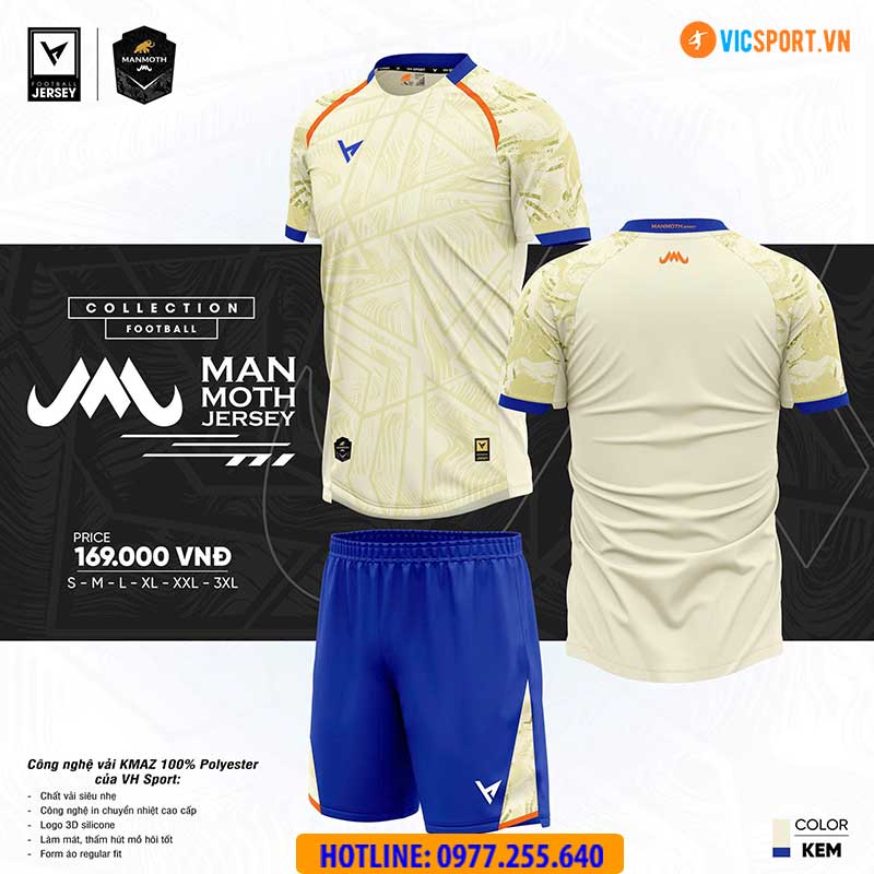 Áo đá banh không logo VH Manmoth - Hình ảnh 4