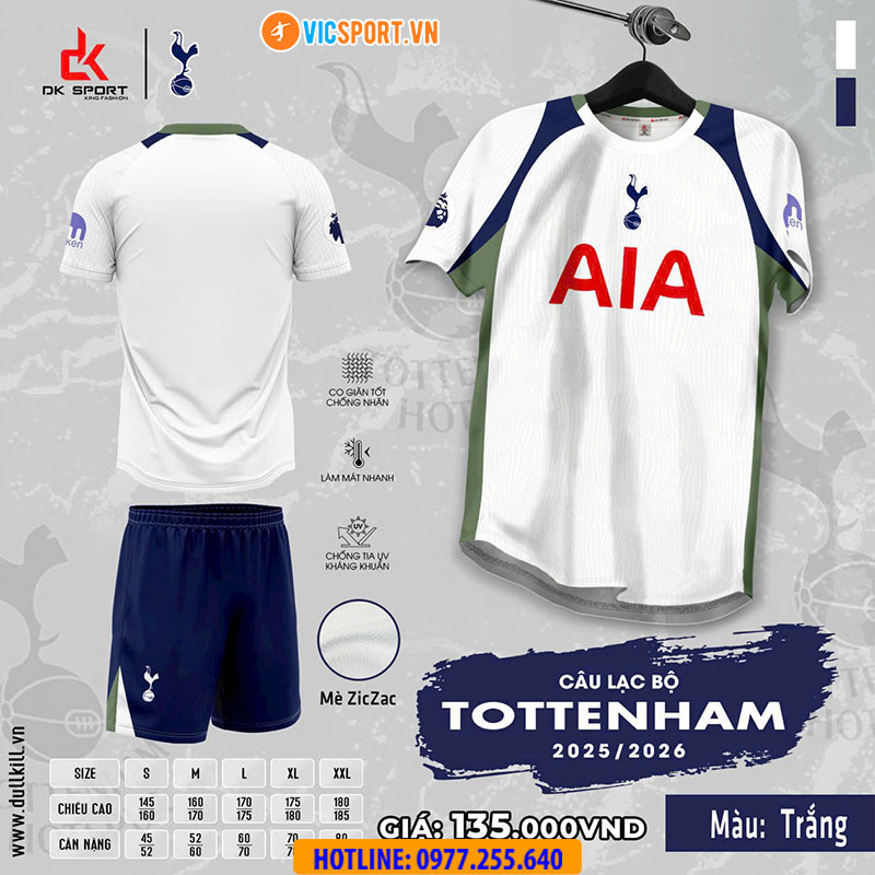 Áo đá banh Clb Tottenham mùa giải 2025-2026 vải mè - Hình ảnh 6