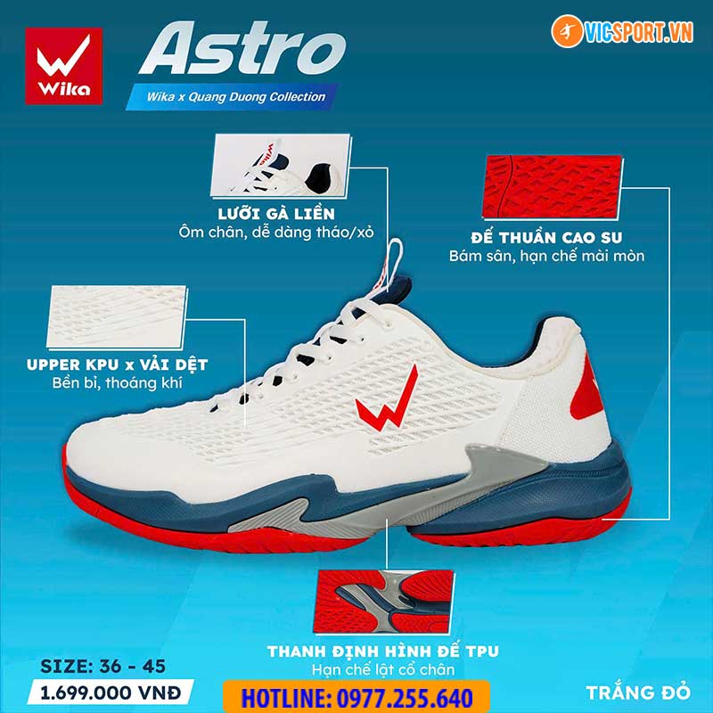 Giày pickleball Wika Astro Quang Dương đa năng - Hình ảnh 2