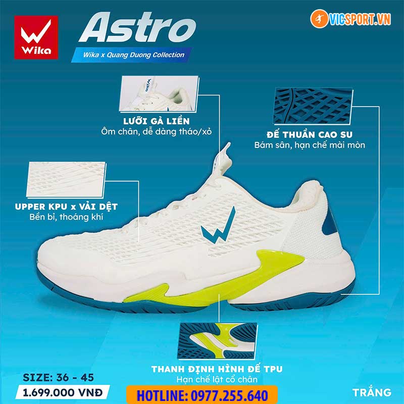 Giày pickleball Wika Astro Quang Dương đa năng - Hình ảnh 4