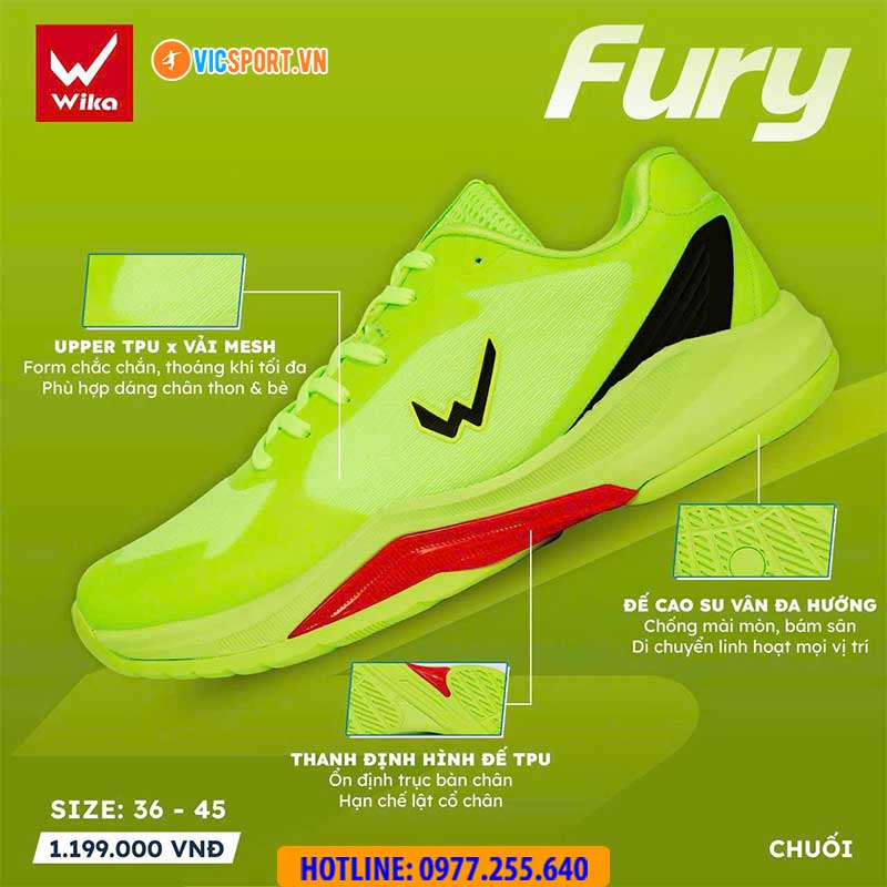 Giày pickleball Wika Fury Quang Dương đa năng - Hình ảnh 10