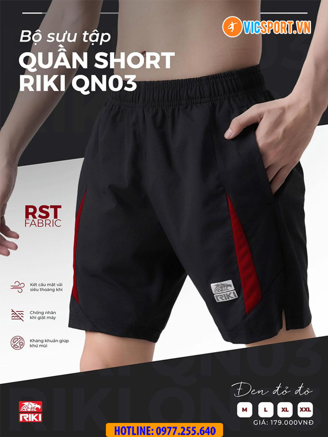 Quần short thể thao nam Riki QN03 đa năng - Hình ảnh 4
