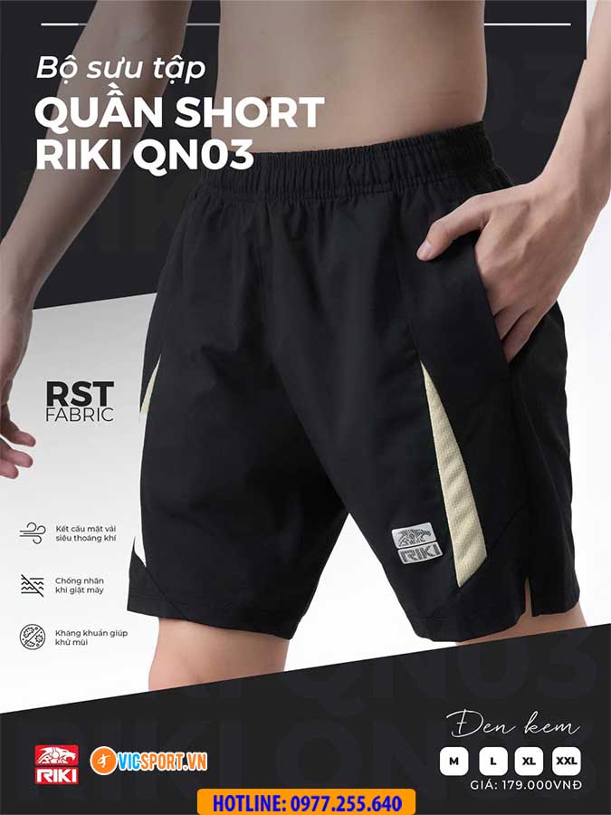 Quần short thể thao nam Riki QN03 đa năng - Hình ảnh 5