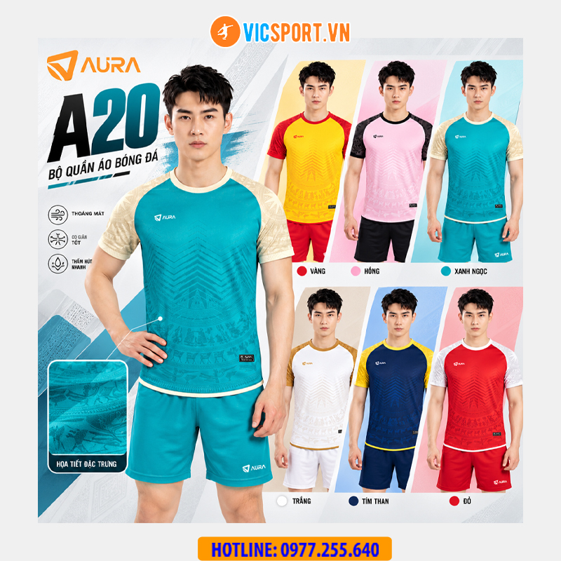 Áo đá banh không logo Aura A20