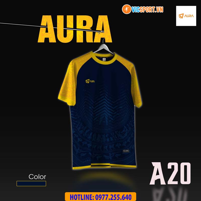 Áo đá banh không logo Aura A20 - Hình ảnh 4