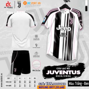 Áo đá banh Clb Juventus mùa giải 2025-2026 vải mè