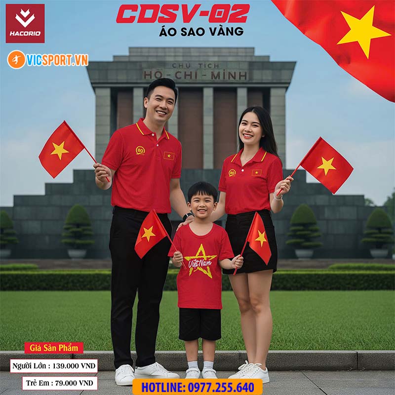 Áo trẻ em cờ đỏ sao vàng Hacorio 2 mẫu - Hình ảnh 7