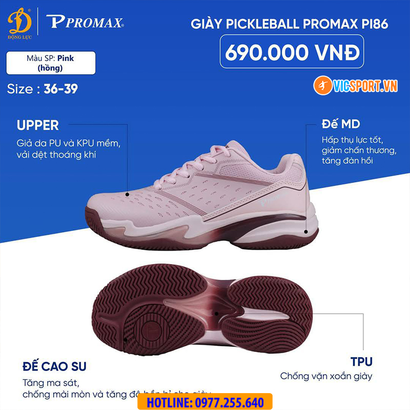 Giày thể thao pickleball Promax PI86 nữ - Hình ảnh 2