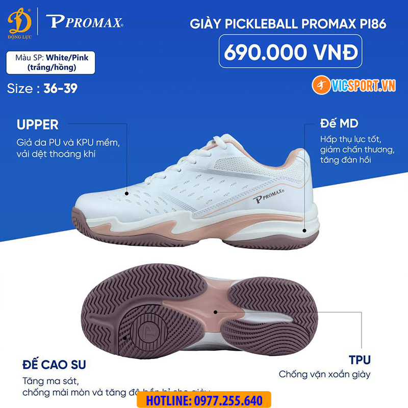 Giày thể thao pickleball Promax PI86 nữ - Hình ảnh 3