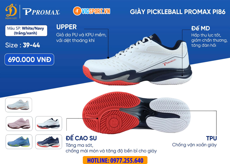 Giày thể thao pickleball Promax PI86 nam - Hình ảnh 29